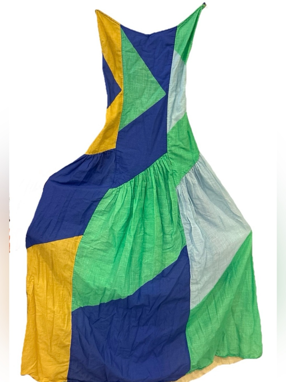 Celandine Anthropologie Colorblock Cotton Maxi Dress Boho Resort M